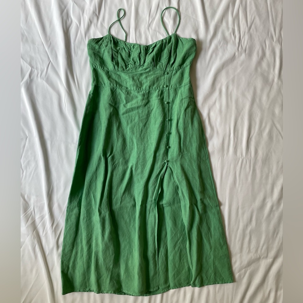 ZARA| Linen Blend Midi Dress